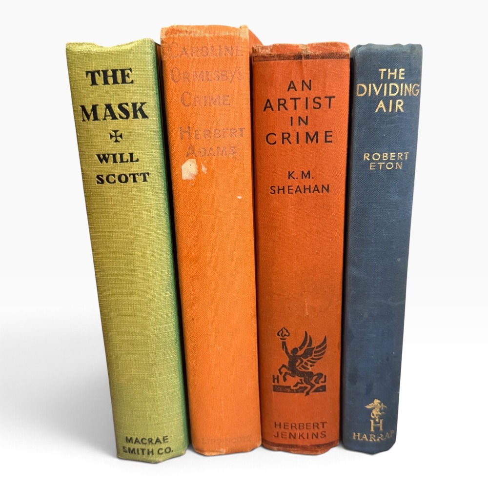 Vintage Mystery Crime Fiction Hardcover Book Set 4pc Will Scott Herbert Adams